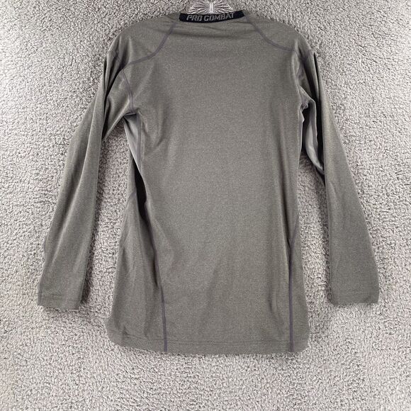 Nike Shirt Mens Large Gray Pro Combat Hyperwarm Dri Fit Fitted Swoosh Rash Guard - Picture 5 of 5
